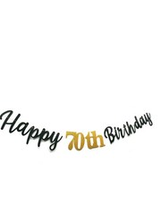 Glitter Happy 70th Birthday Banner Double Sized Glitter Paper 70 Birthday Sig…