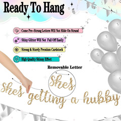 Pre-Strung Pop the Bubbly She’s Getting a Hubby Banner,Funny Bachelorette Party