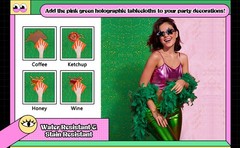 2 Pcs Iridescent Pink & Green Holographic Tablecloth for Graduation Birthday