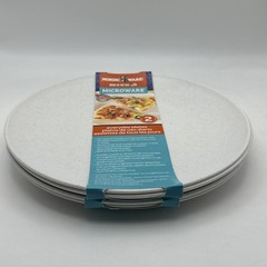 Nordic Ware Microwave Everyday Dinner Plates Set of 4 – 10 Inch White BPA Free