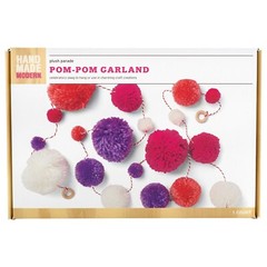 Hand Made Modern Pom-Pom Garland Banner Room Decor Plush Parade Pink Purple Wht