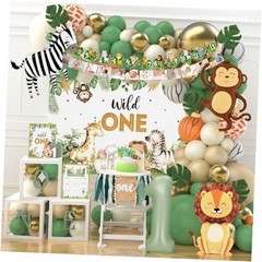 Wild One Birthday Decorations,Jungle Safari Animal Theme First Birthday