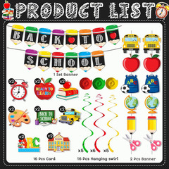 Back to School Decorations for Classroom 56PCS Welcome Back Banner and Hanging S