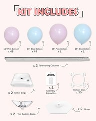 Balloon Column Stand, Set of 2 Balloon Stands (Include Balloons)