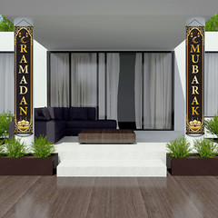 Ramadan Mubarak Banner Muslim Eid Mubarak Door Sign Hanging Banners Decoration S