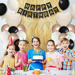 Black Gold Birthday Decorations,Party Decorations with Sand White Champagne Gold