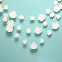 Flat Paper White Finger Starfish Seashell Garlands under the Sea Party Decoratio