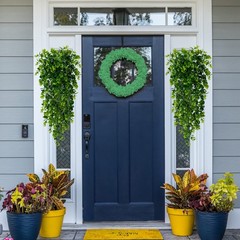 Sggvecsy 4 Pack Artificial Hanging Plants Fake Plant Faux 4Pcs, Green