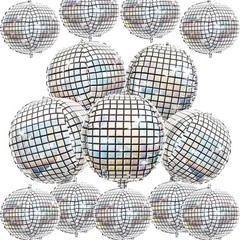 Disco Party Decorations, Disco Balloons for 70s 80s 22 Inch Large Silver Irid…