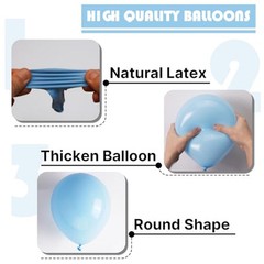 Light Blue Balloons 128 pcs Different Sizes of 18 12 10 5 Inch Baby Pastel