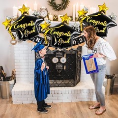 3Pcs Graduation Cap Balloons Large Congrats Grad Foil Balloons for Class of 2…