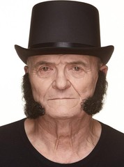 Black L Shaped Fake Mutton Chops Sideburns, Realistic, Reusable, Adult