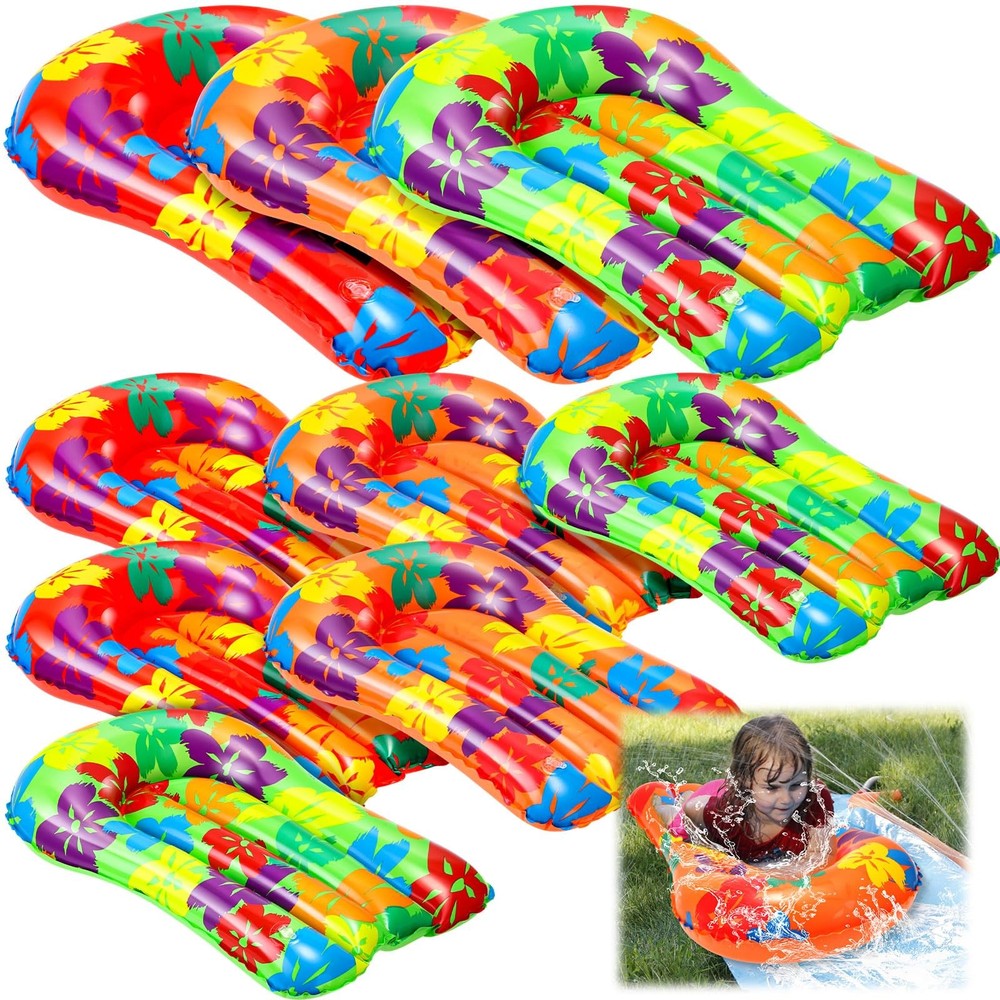 6 Pcs Inflatable Bodyboards for Water Slides,21.2 x 15 Inch Inflatable Tropic…