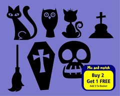 Halloween Vinyl Stickers Window Decorations Spooky Party Kids Pumpkin Bats Ghost