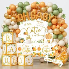 «A Little Cutie Is on the Way» Oranges Baby Shower Decorations Set NEW