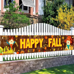 Happy Fall Banner 118 X 20 Inchs Fall Thanksgiving Outdoor Party Decorations Ban