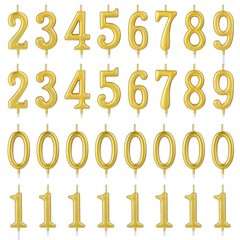 32 Pieces Number Birthday Candles Gold Cake 1.8 inches,