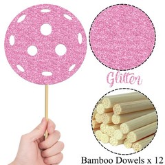 Glitter Pickleball Centerpiece Sticks 12 PCS Theme Party Table Decoration