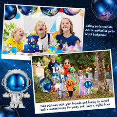 8 Pieces Outer Galaxy Space Balloons Large Inflatable Rocket Astronaut Earth Spa