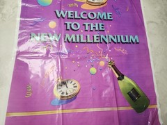 Y2K New Year 2000 Party Banner, Vintage «Welcome to the New Millenium» NYE Decor