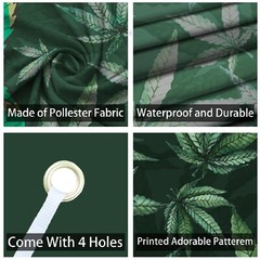 Happy Birthday Backdrop Banner Cool Green Plant Leaves Flag Favors Wall Hangi…