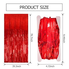2 Pack Streamers Party Backdrop Christmas 39.4″W x 78.7″L (Pack of 2) Red