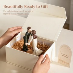 Elegant Bride and Groom Cake Topper Wedding Resin Figurines Newlyweds Gift