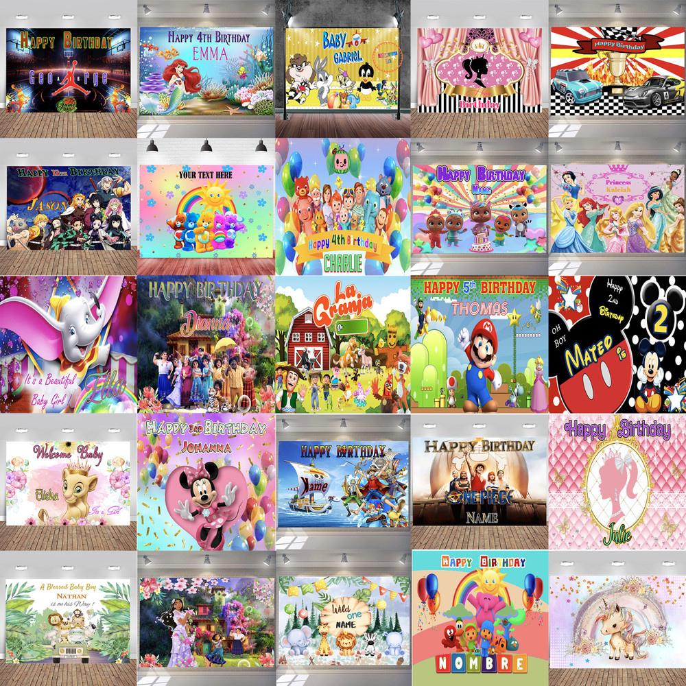 Birthday, baby shower, tv shows, superheroes unisex kids Backdrop Size 7x5ft
