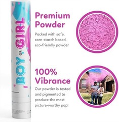 Biodegradable Gender Reveal Powder Cannon Poppers – 2 Pink Pack for Baby Showers