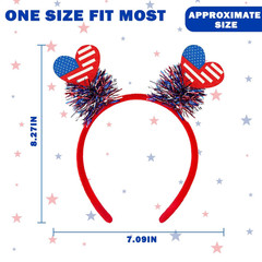 4th of July Headband for 250th Anniversary 3 PCS, Patriotic Red White Blue