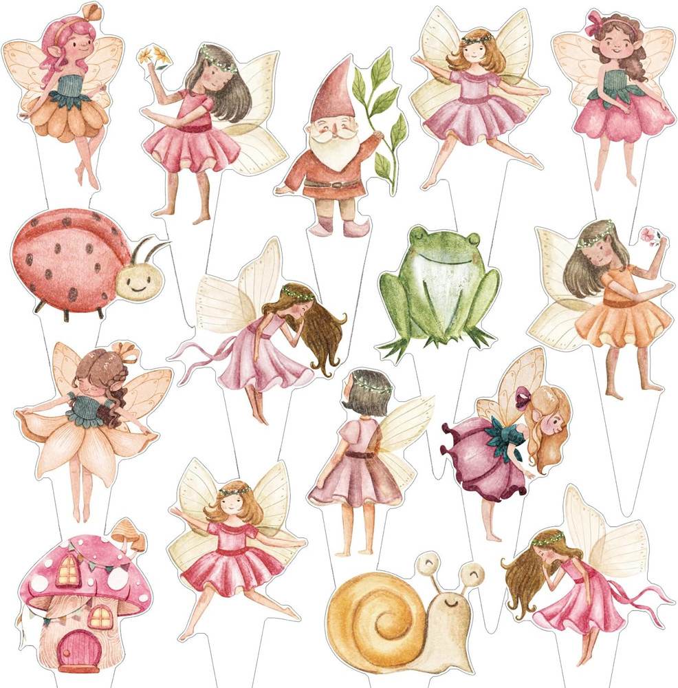Fairy Party Cupcake Toppers Fairy Birthday Party Decorations 48PCS Fairies Cupca