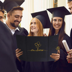 DARUNAXY Black Gold Graduation Party Decorations, 2PCS Class of 2026 Congratulat