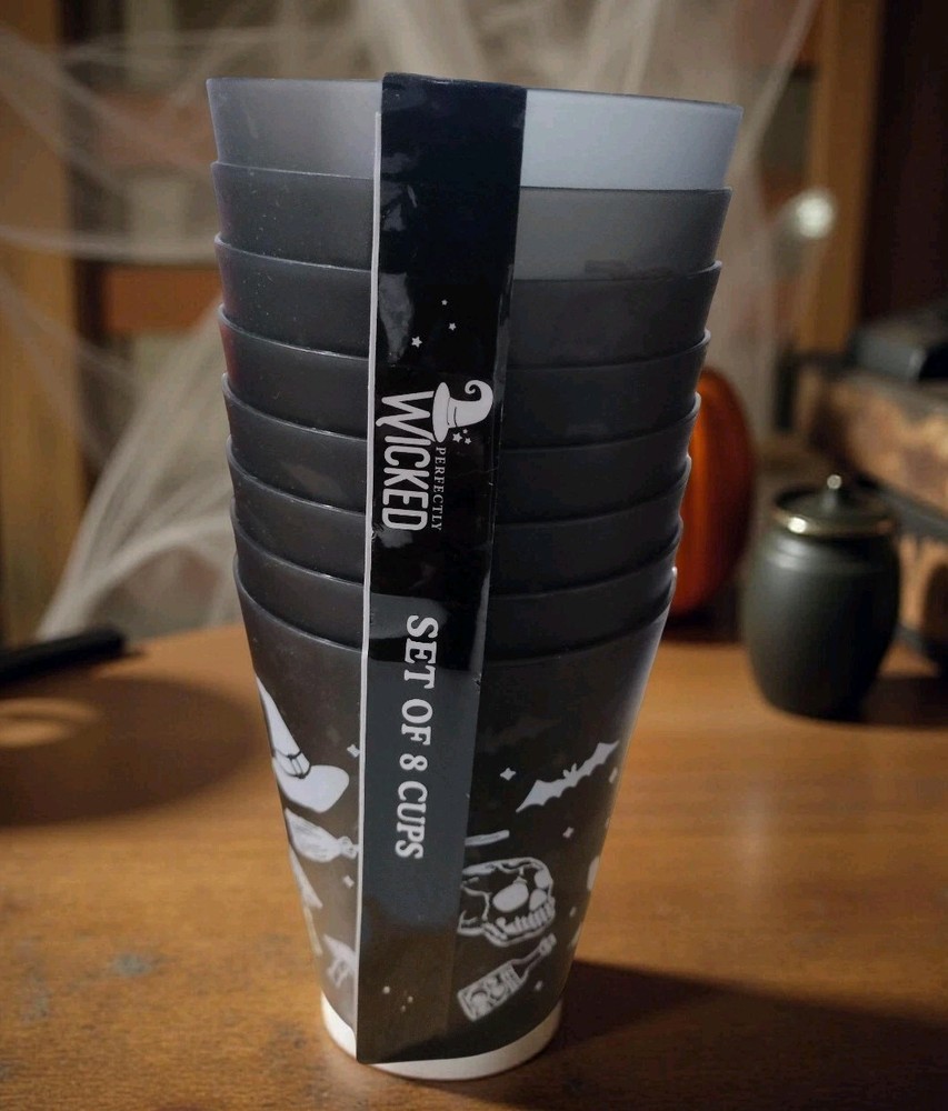 Halloween Party Cups – Set of 20 Stadium Cups, 16Oz, Orange, Black, Purple or Wh