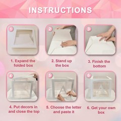 Baby Boxes with Letters, 5 Transparent Baby Shower Balloon Boxes with 78 Lett…