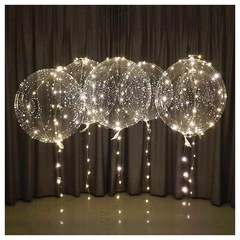 Clear LED Balloons With Batteries, Wedding Birthday Party Decor, Warm White