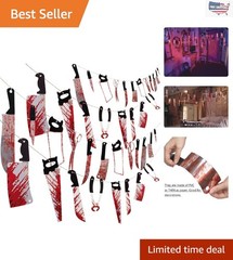 Terrifying 4PCS Bloody Garland Banners for Chilling Halloween Movie Theme Decor