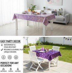 K-Style Birthday Decorations Iridescent Holographic Laser Tablecloth 2 Pack