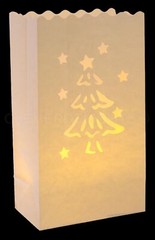 White Christmas Tree Luminary Bags – 50 Count – Christmas Holiday Luminaria -…