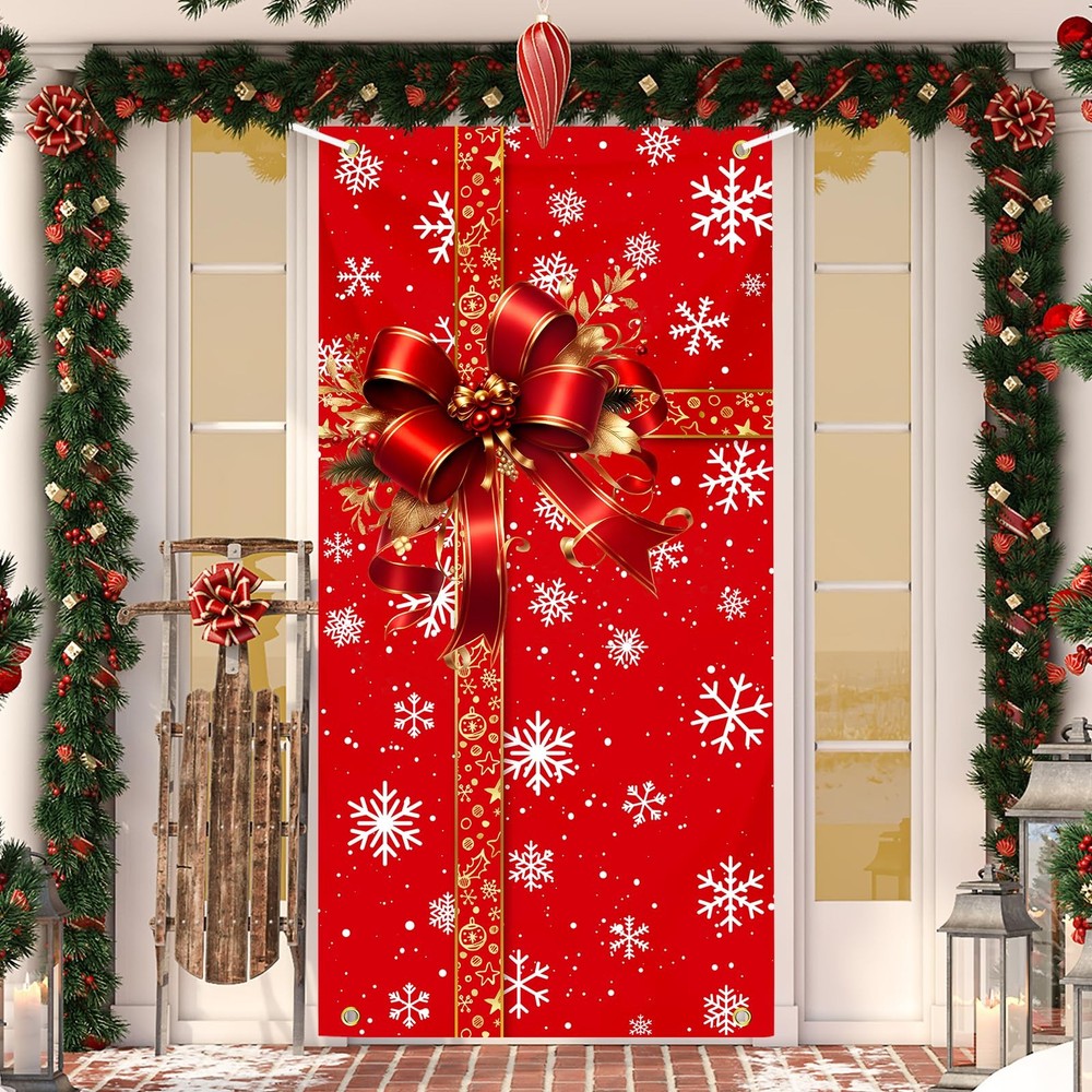 Christmas Door Cover Snowman Decoration Xmas Large Photography Background Ban…