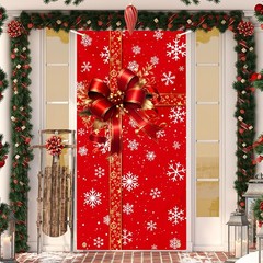 Christmas Door Cover Snowman Decoration Xmas Large Photography Background Ban…