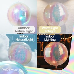 Iridescent Foil Balloons 20pcs Different Sizes Pack of 22 12 10 Inch Large Ro…