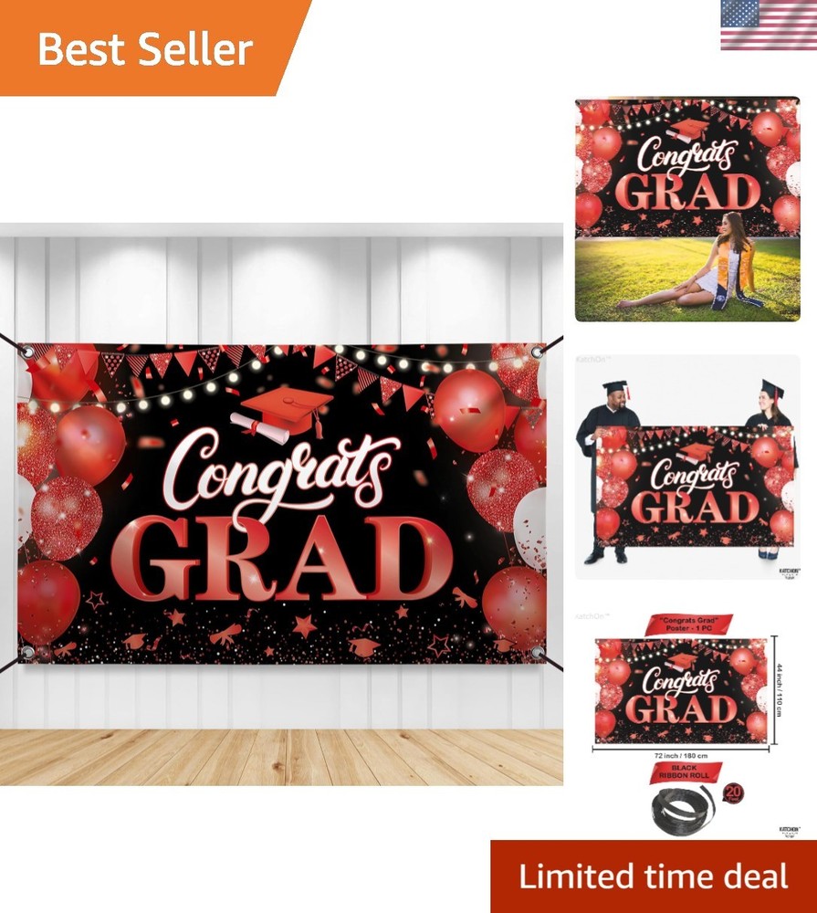 XtraLarge Congrats Grad Banner – 72×44 Inch, Congratulations Banner | Grad Cl…