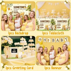 Winnie The Pooh 141 Pieces Neutral Decorations For Baby Shower Balloons Backdrop