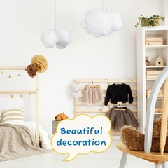 3PC Large White 3D Cloud Hanging Decorations – DIY Room Decor for Weddings & Par