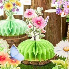 Green Flower Honeycomb Table Centerpieces for Party Decorations 12pcs
