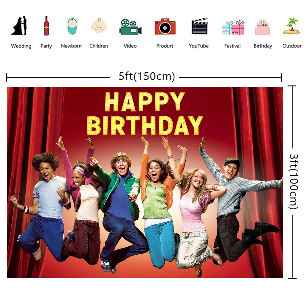 High School Musical Party Supplies Backdrop Banner Birthday Gift Theme Party