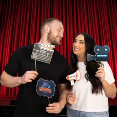 Hollywood Photo Booth Props – 41-pc Photobooth Kit with 8 x 10-Inch Sign, 60 …