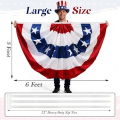 Easy-to-Hang American Flag Bunting (3×6 Ft) – Perfect for Outdoor Festivities