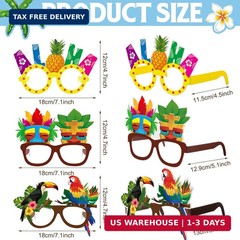 32 Pack Beach Pool Party Eyeglasses Decor Summer Luau Paper Glasses Bulk Hawaiia