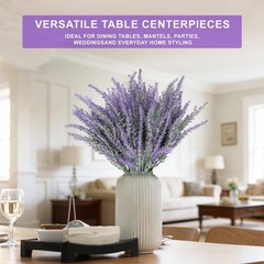 TURNMEON 10 Bundles Artificial Lavender Flowers for 10 Bundles, Gray Purple